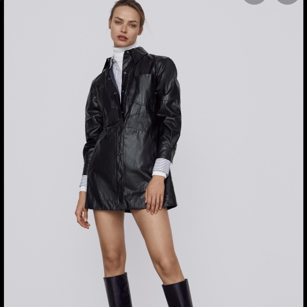 Zara Faux Leather Mini Dress M